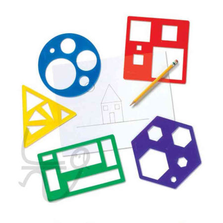 늘WAYS협력사 늘ways 미술교구 셰이프 템플릿 5pcs LER5440 삼각형자 도형자세트