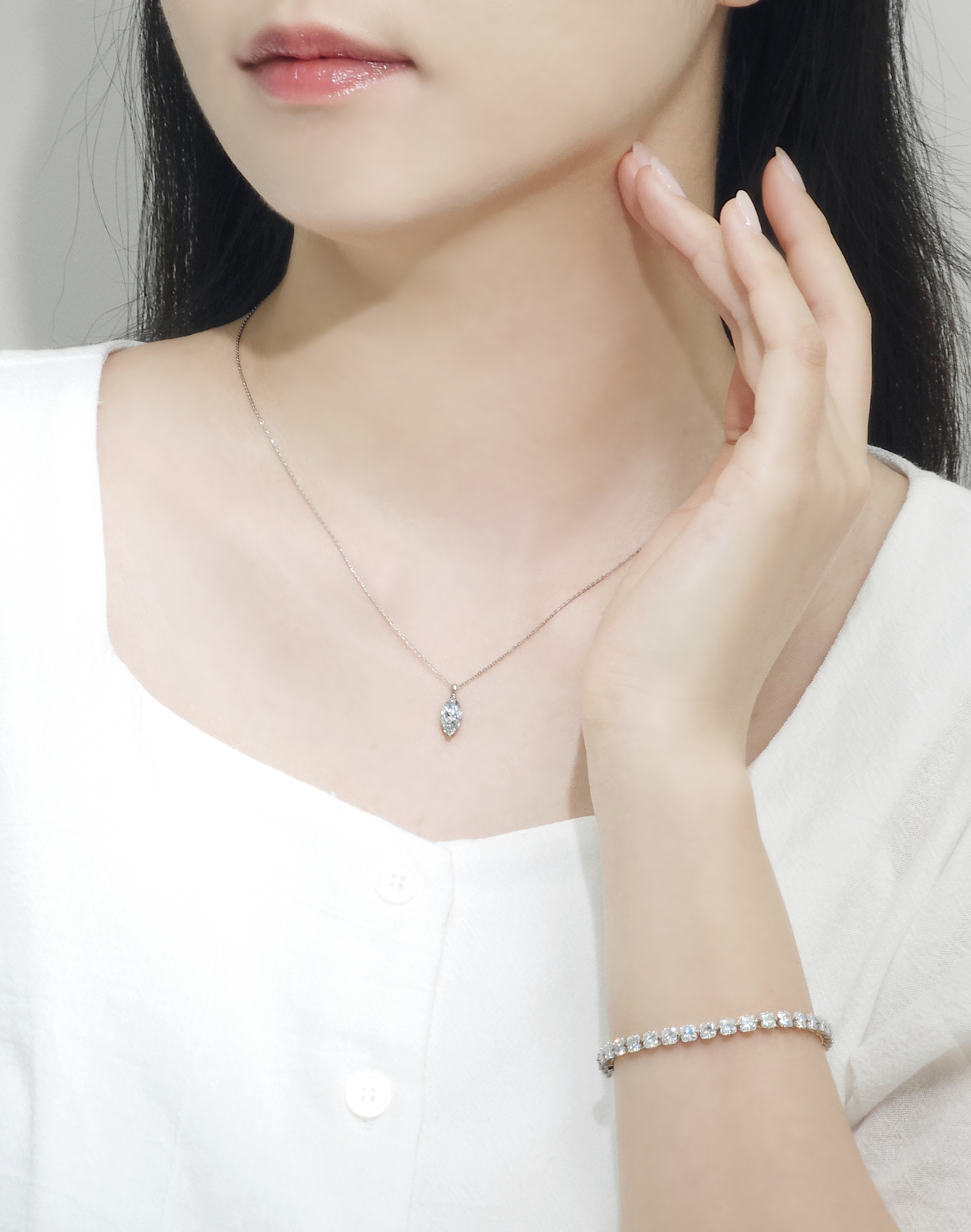 마퀴즈컷 랩다이아 펜던트 목걸이 IGI 랩다이아몬드 14k 18k - 상세 이미지 5