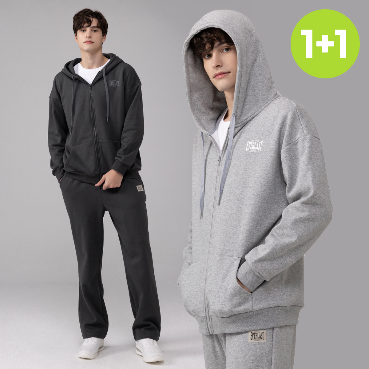 에버라스트 남자 기모 트레이닝복 세트 후드집업+일자팬츠 - 상품 이미지
