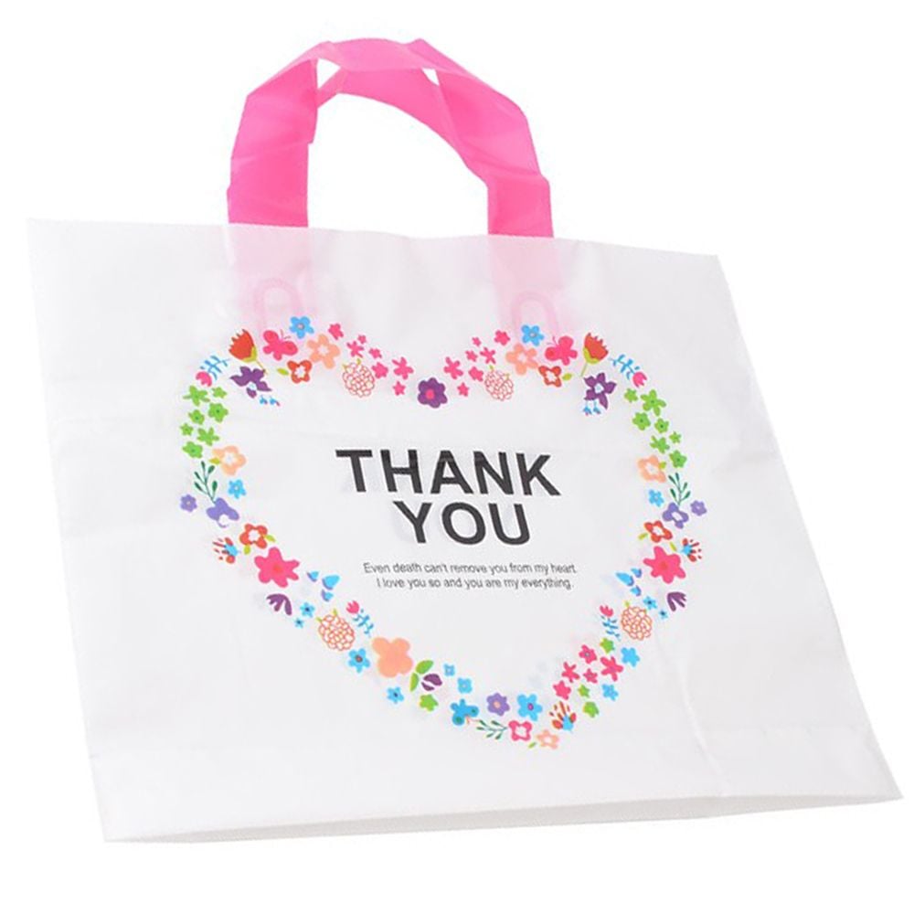 비닐 쇼핑백 THANK YOU 소 손잡이 비닐봉투 선물백 - 상품 이미지