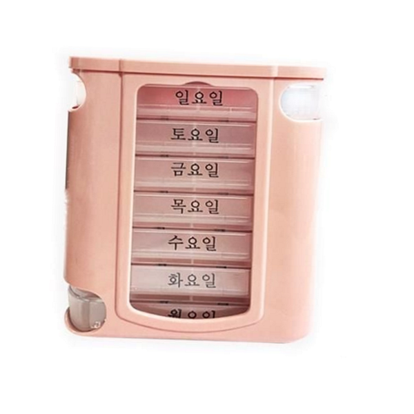 외출용 요일별 약통 휴대용 일주일 약통 영양제 정리함 투명 알약 - 상품 이미지
