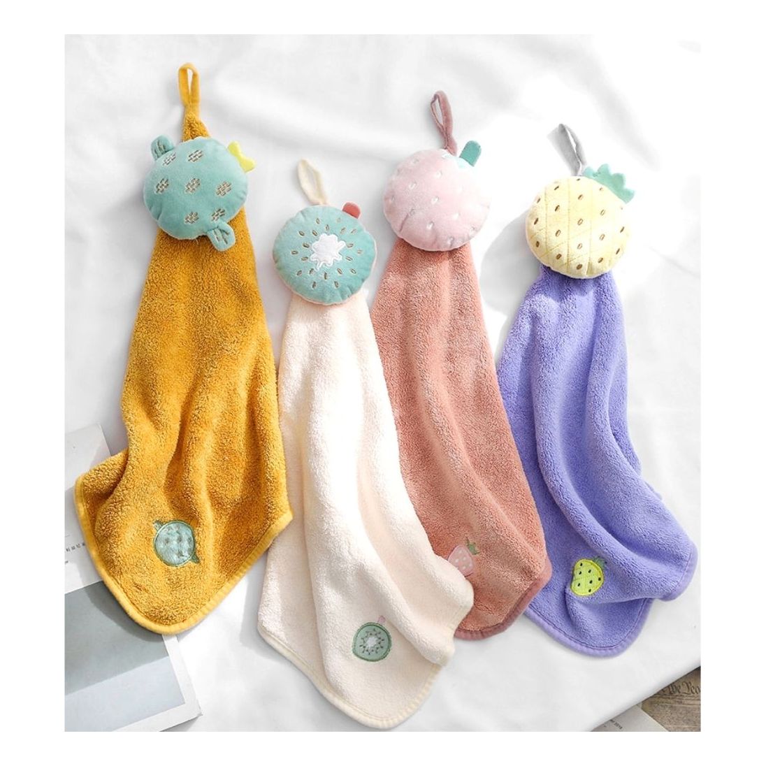 흡수력 좋은 극세사 주방 미니 핸드 타올 수건 아이보리 - 메인 이미지