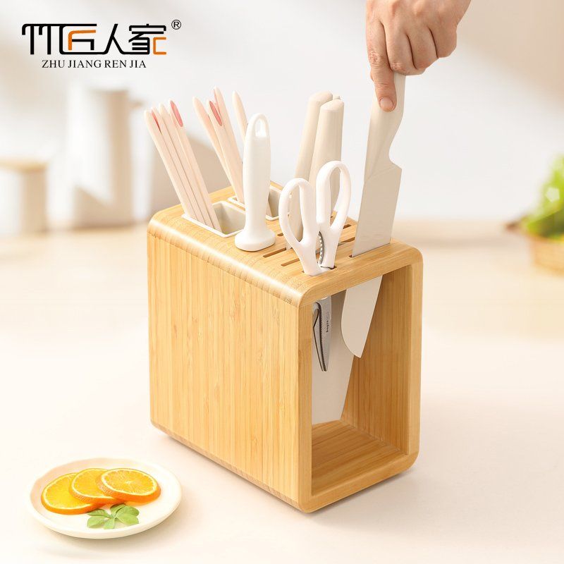 칼꽂이 주방 칼집 보관함 싱크대 홀더 다용도 가위 우드 - 상세 이미지 4