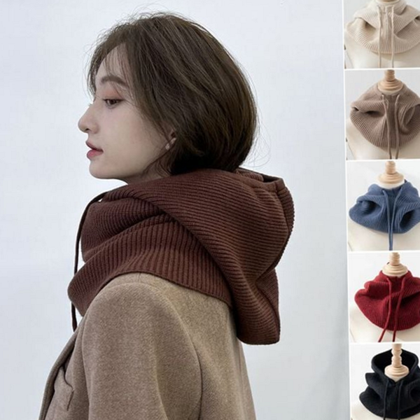 레이어드 페이크 후드 워머 데일리 넥 워머 아크릴 여성 - 상품 이미지