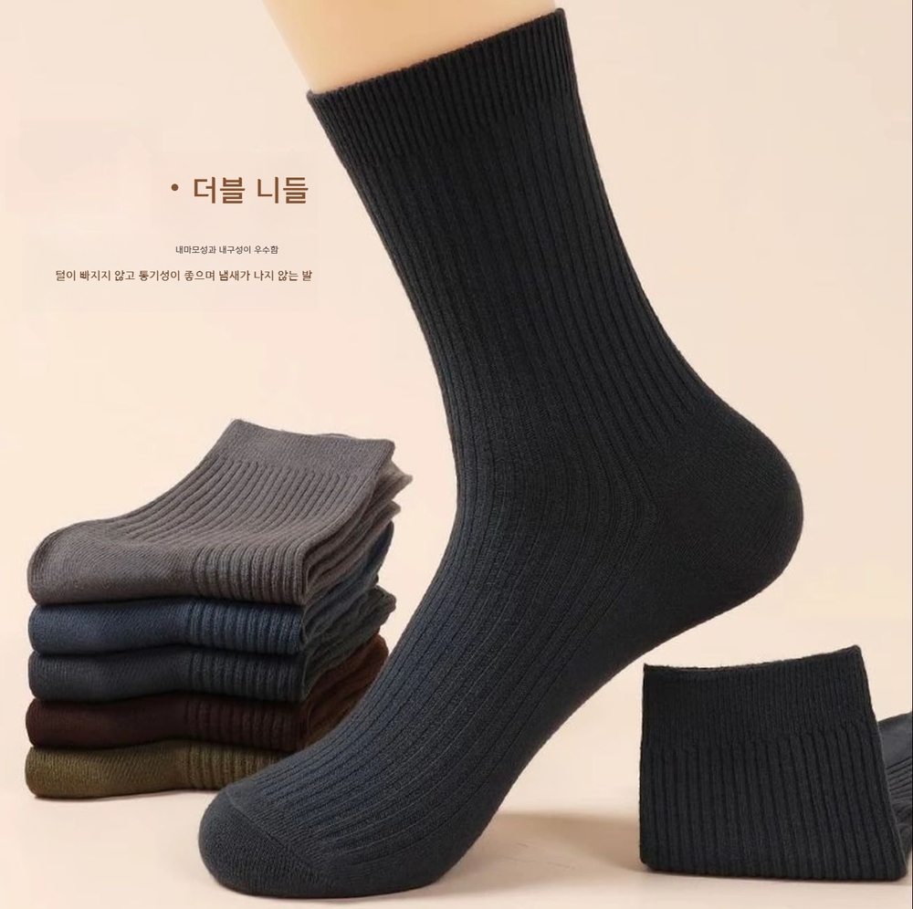 남성용 순면 양말 10켤레 가을 겨울 미디엄 - 상세 이미지 3