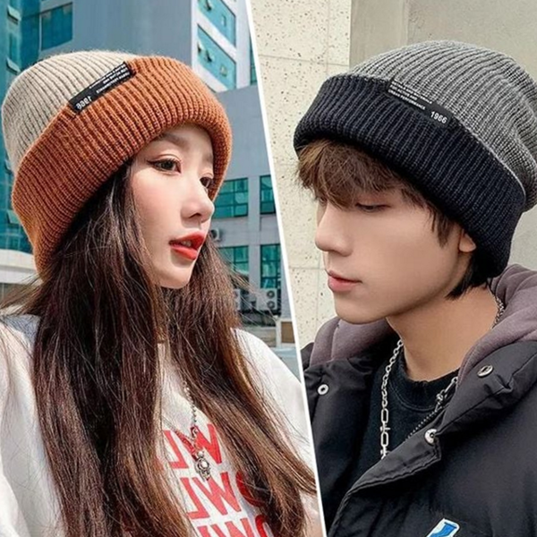 골지 양면 비니 숏비니 비니 스트릿 데일리 모자 가을 - 메인 이미지