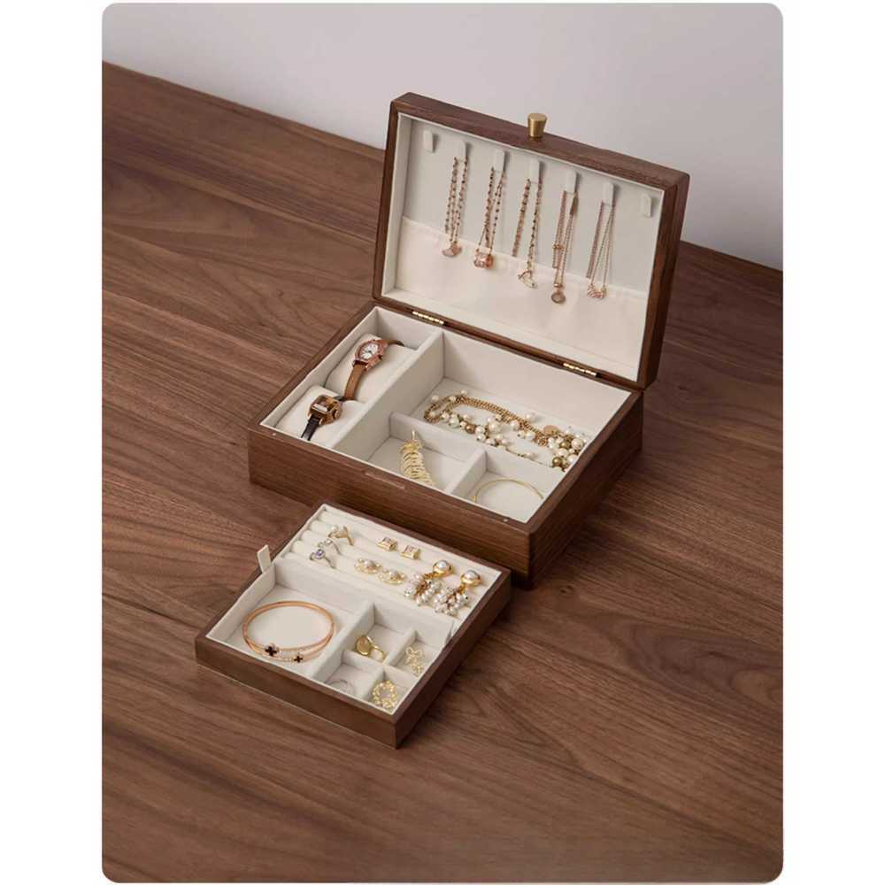 원목 주얼리함 우드 스타일 보석 수납 인테리어용 그레이 30x25x11cm - 상세 이미지 5