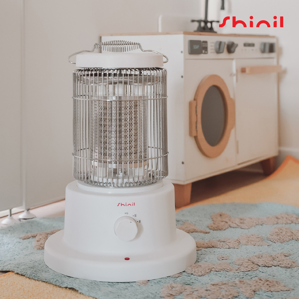 [26년형] 신일 오방난로 전기히터 적외선 원통형 가정용 사무실 업소용 전기난로 난방기 화이트 SEH-HS1000WR