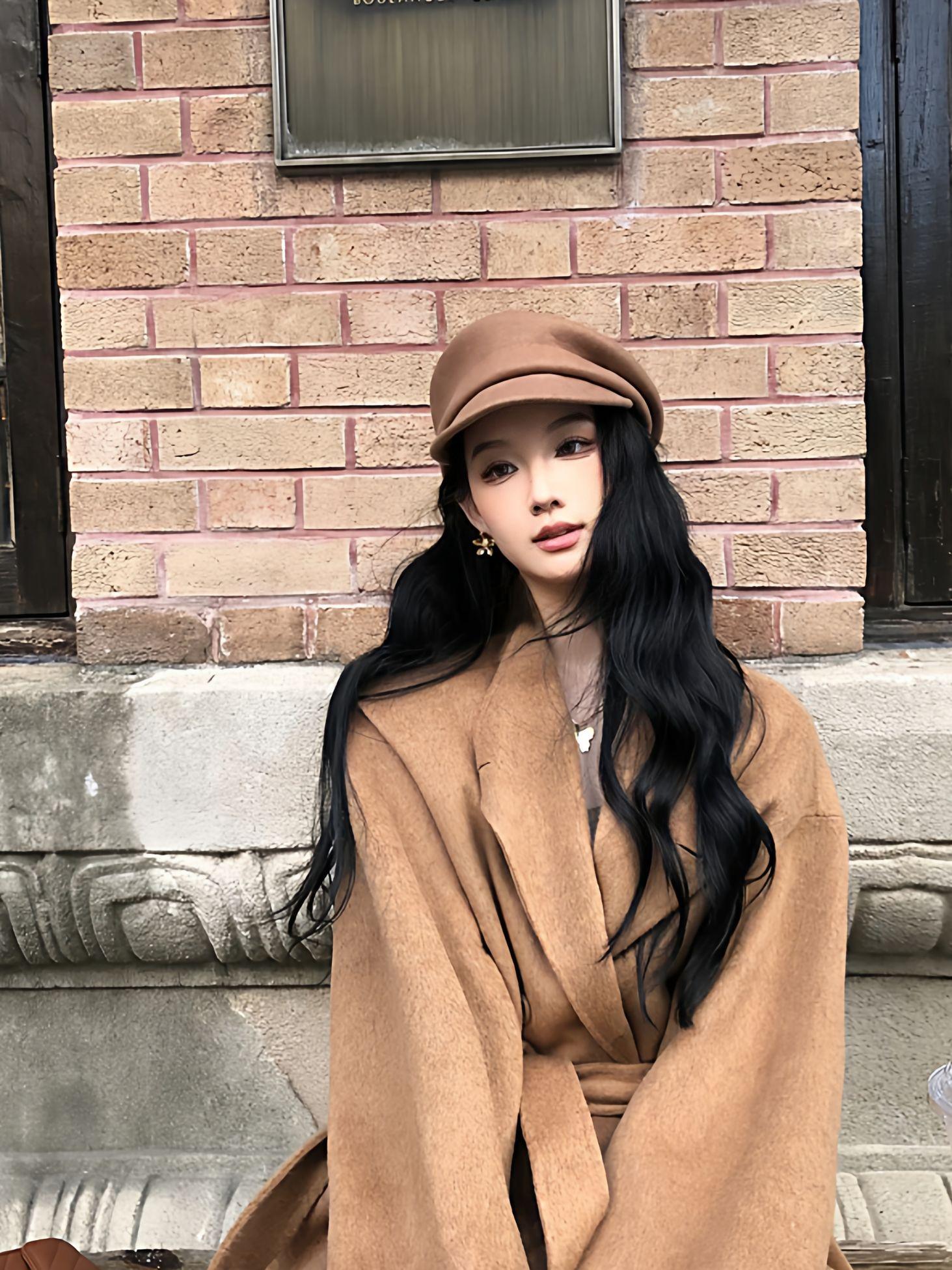 여성용 울 베레모 가을 겨울 페인터 스타일 얼굴 슬림 연출 클래식 패션 모자 - 상품 이미지