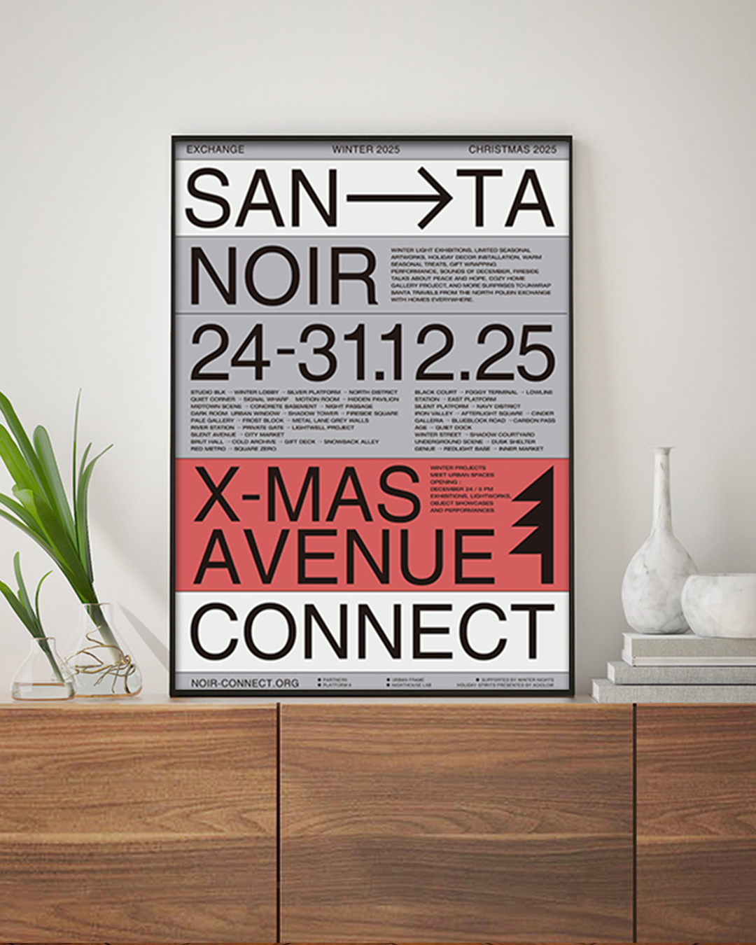 [X-mas A1] 애시드로우 모던 그래픽 아트포스터 X-MAS AVENUE - 상세 이미지 3