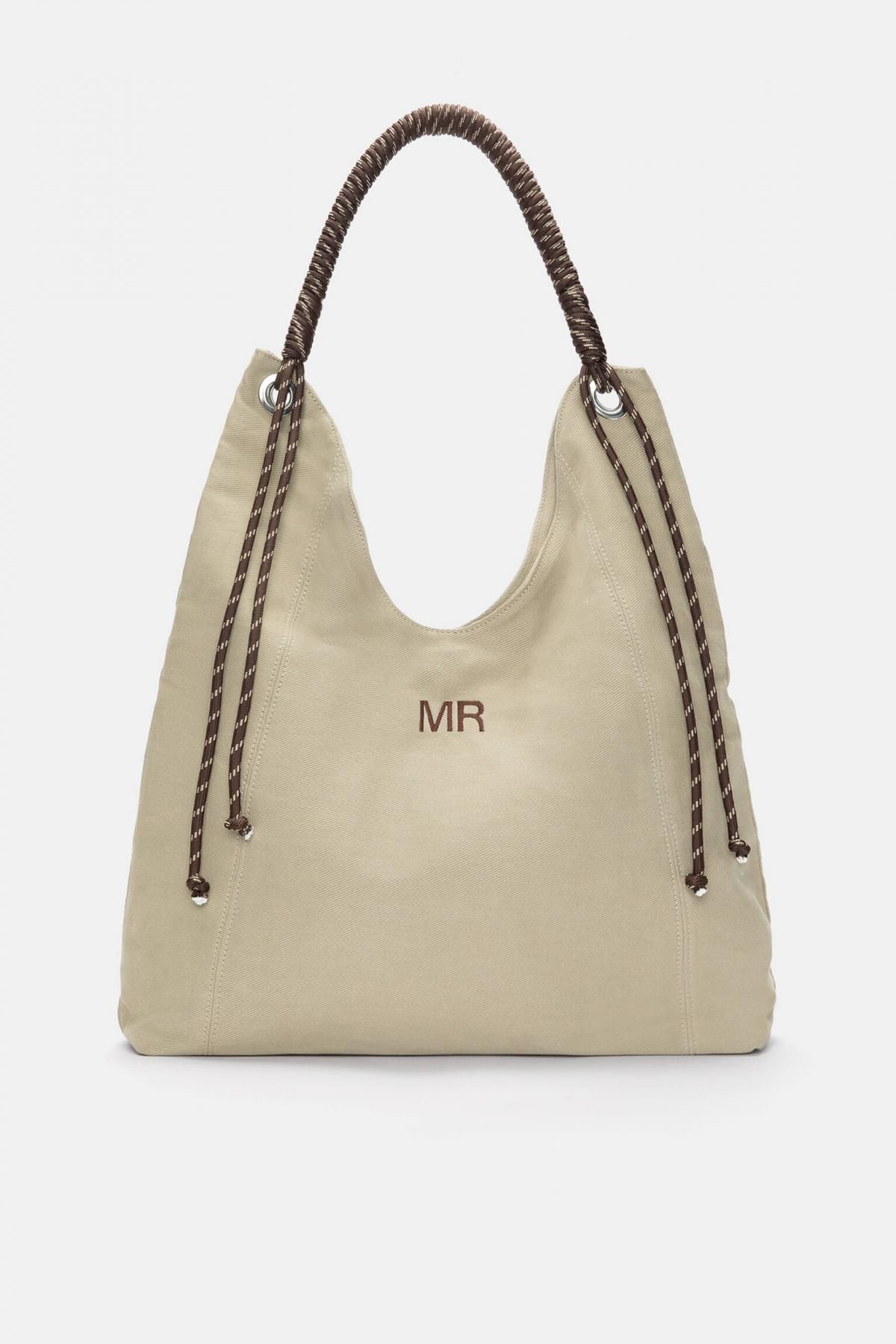 풀앤베어 캔버스 스트링 쇼퍼백 4060/640 BEIGE - 메인 이미지