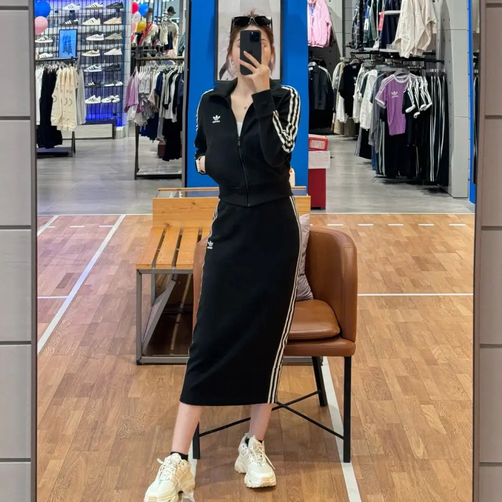 아디다스 파이어버드 니트 스커트 블랙 IY7279 이미지 7