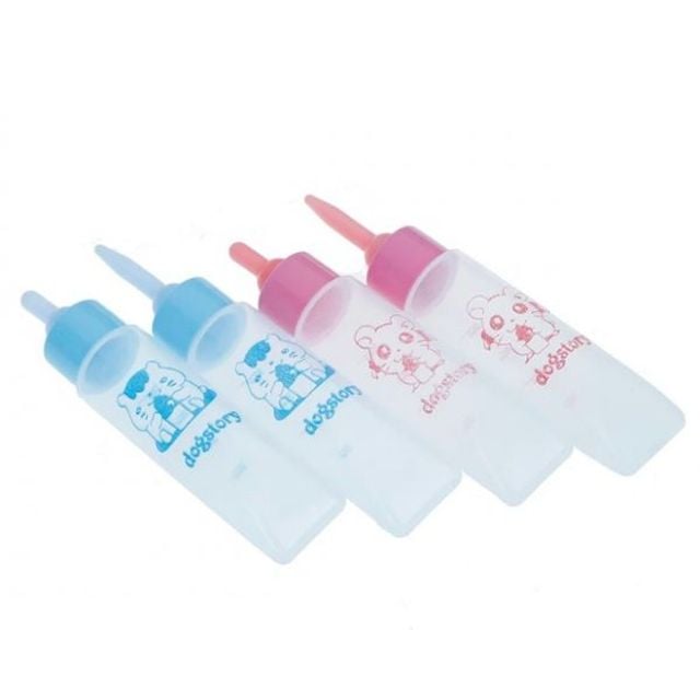 애완동물젖병 30ml 우유 병 실리콘 젖꼭지 햄스터 개 핑크쇼트 GD08786 - 메인 이미지