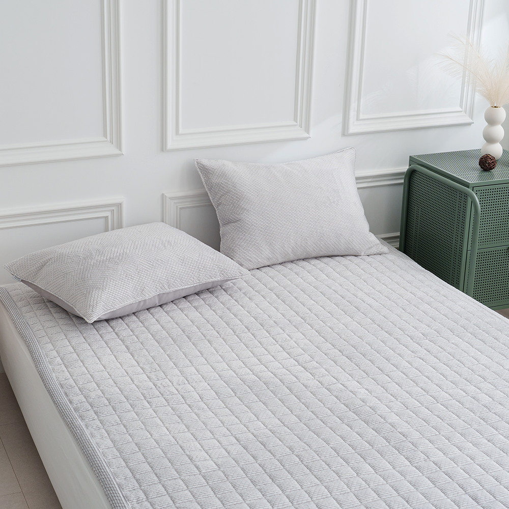 극세사패드 쿠에뜨 겨울 엘르 5mm 번아웃 헤링본 논슬립 고정밴드 SS 침대패드