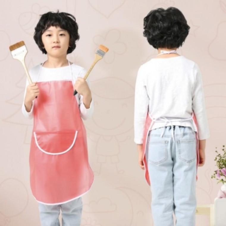 레드 미술앞치마 메쉬앞치마 방수앞치마 키즈앞치마 수업앞치마 미술 쿠킹 오감 - 상품 이미지