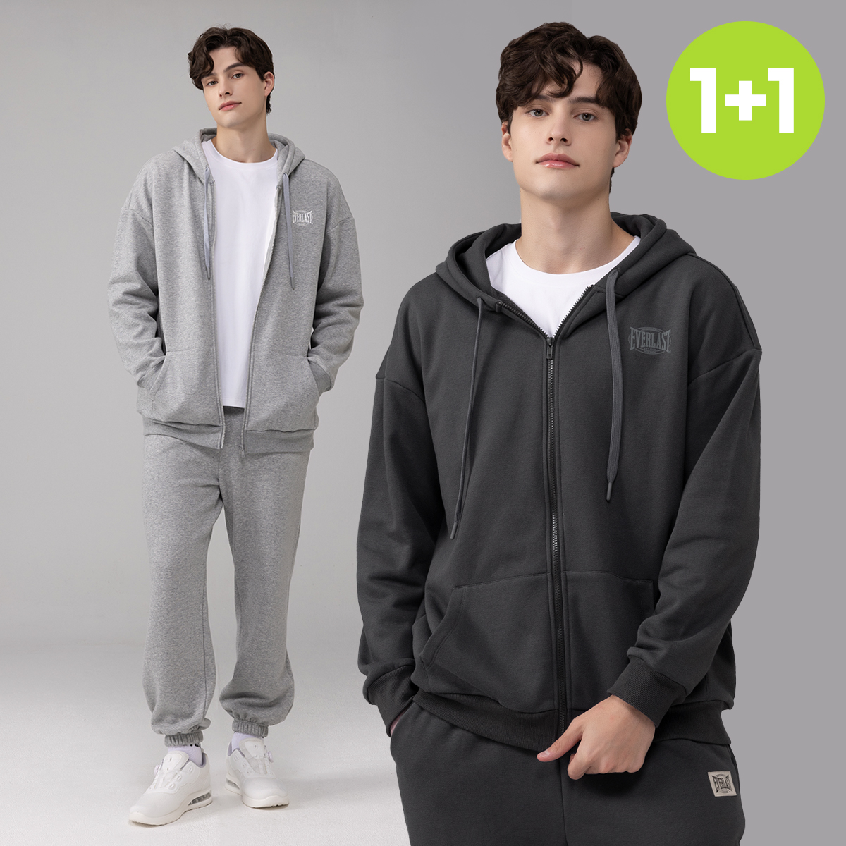 에버라스트 남자 기모 트레이닝 세트 후드집업+조거팬츠 - 상품 이미지