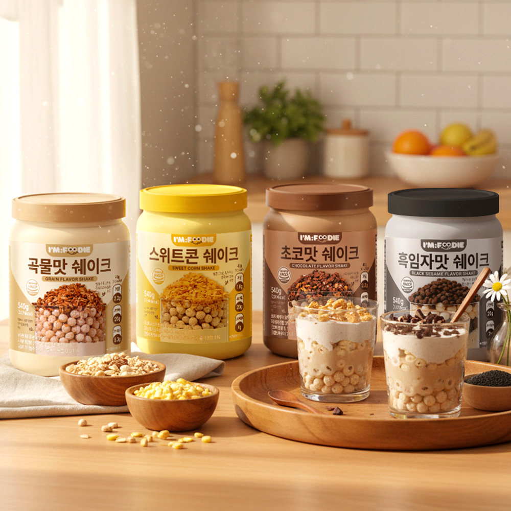 아임푸디 맛있는 단백질 쉐이크 고단백 저당 프로틴 단백질보충제 흑임자맛, 540g, 3개 - 상세 이미지 2