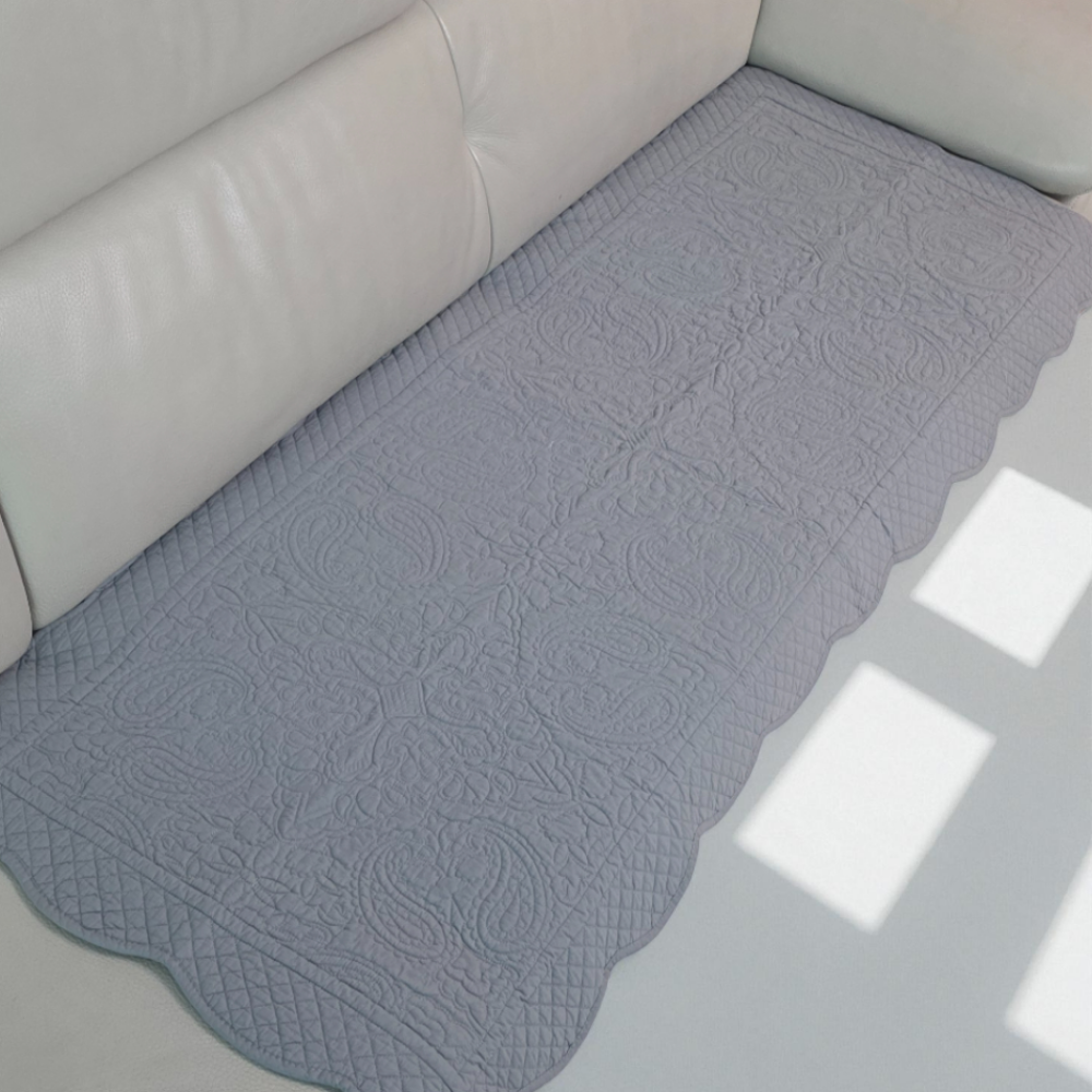 홈집합 순면 퀼팅 쇼파패드 논슬립 거실용 사계절 패브릭패드 라이트그레이, 4인용