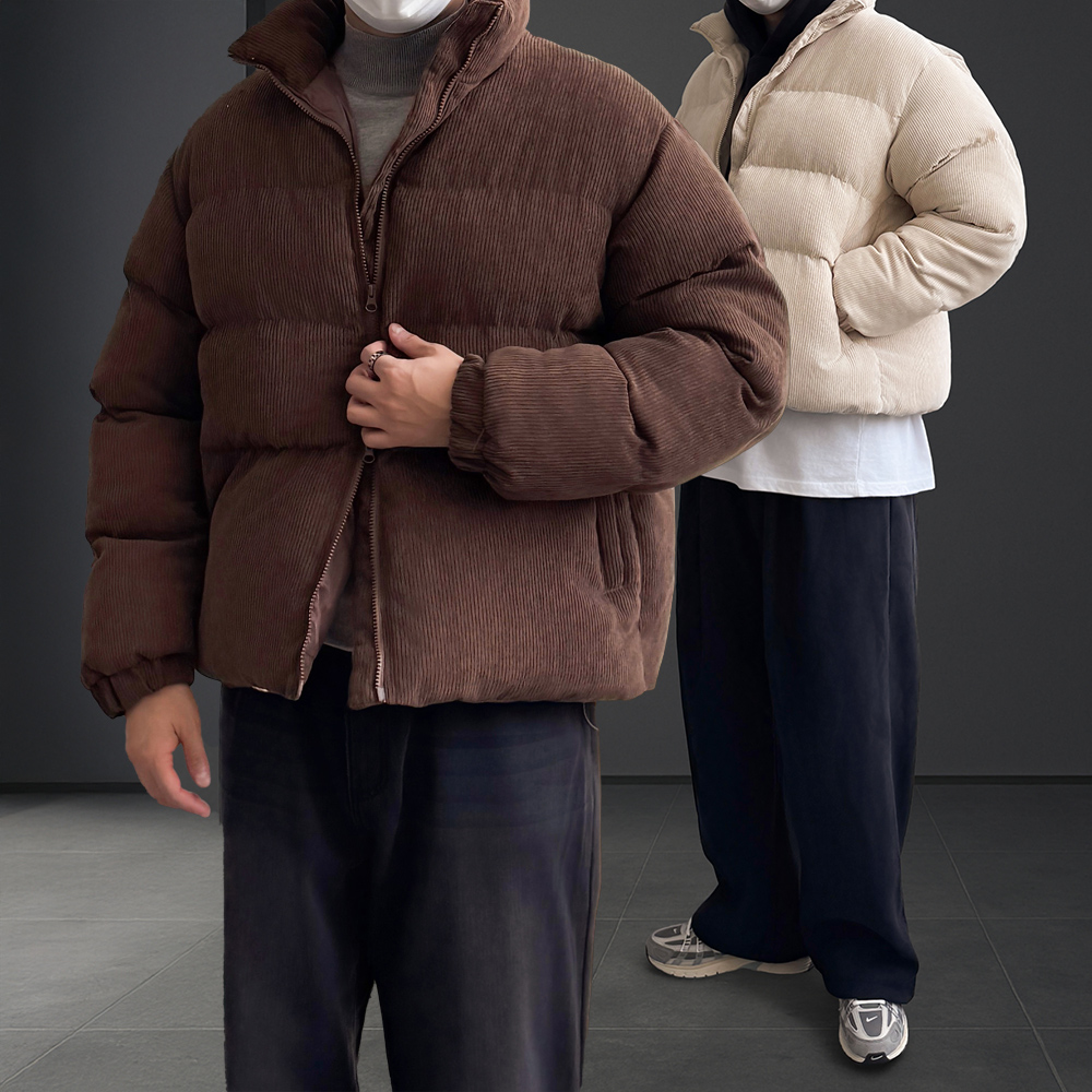 남자숏패딩 남자코듀로이패딩 - 상품 이미지
