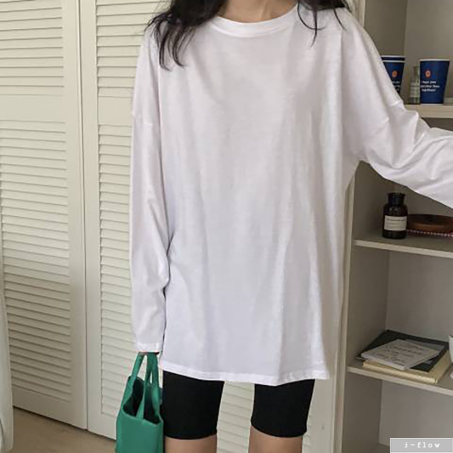 소타 바이오 워싱 루즈핏 긴팔 티셔츠 2col 가을 겨울 이너 하프 코튼 라운드 제이플로우 - 상세 이미지 4