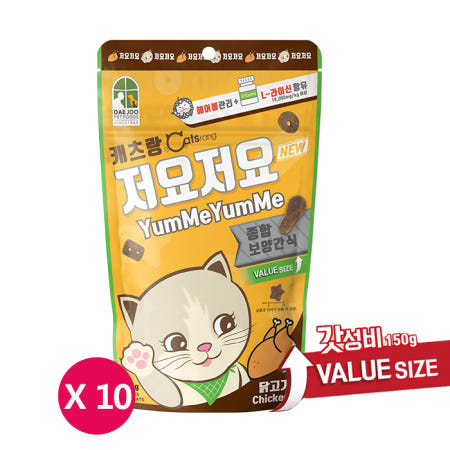 캐츠랑 저요저요 UPGRADE 고양이 보양간식 닭고기, 150g, 10개