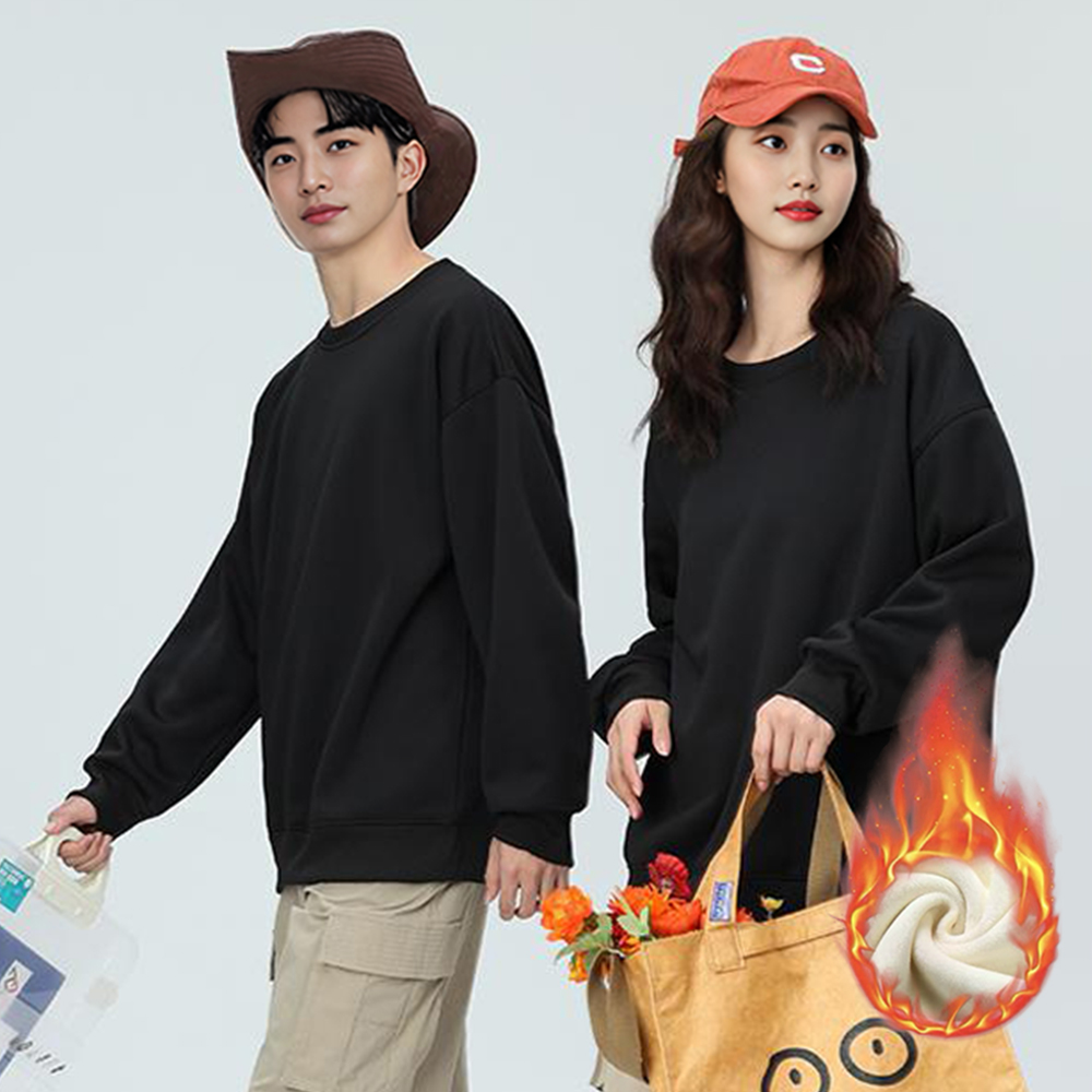 남녀 공용 기모 맨투맨 루즈핏 맨투맨티 긴팔 티셔츠 빅사이즈 단체복 스웻 가을 겨울 - 상품 이미지