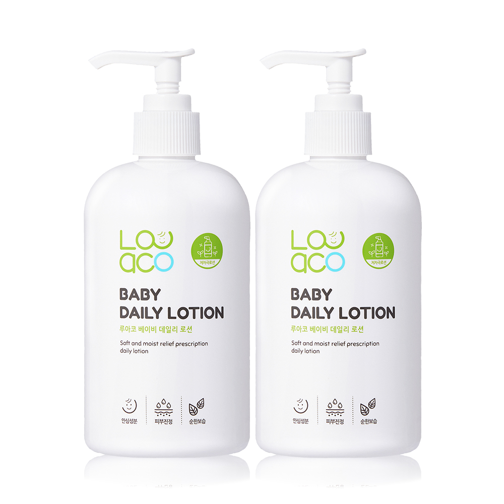 루아코 베이비 데일리 로션 유아 저자극 보습 아기 바디 베이비 로션 350ml, 2개 - 메인 이미지