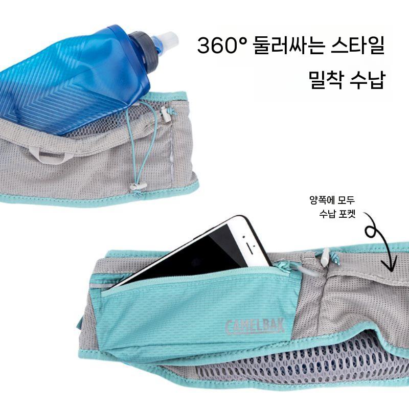벨트 웨이스트 등산 러닝벨트 야외 백팩 등산배낭 물통 하이킹 하이드레이션 히든 벨트 백-S (블랙) - 상세 이미지 3