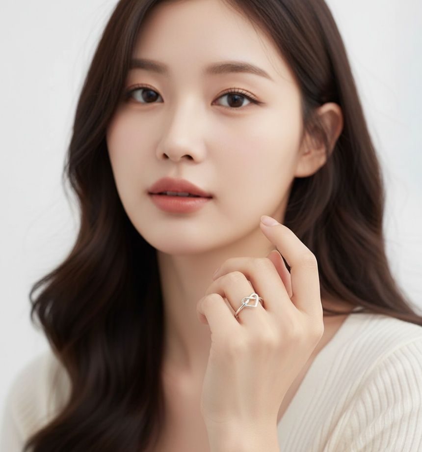 하트 러브 프레즐 프레첼 오픈 링 반지 애끼 검지 새끼 엄지 오픈 반지 커플 친구 우정 반지 선물 사이즈조절 가능 - 상세 이미지 3