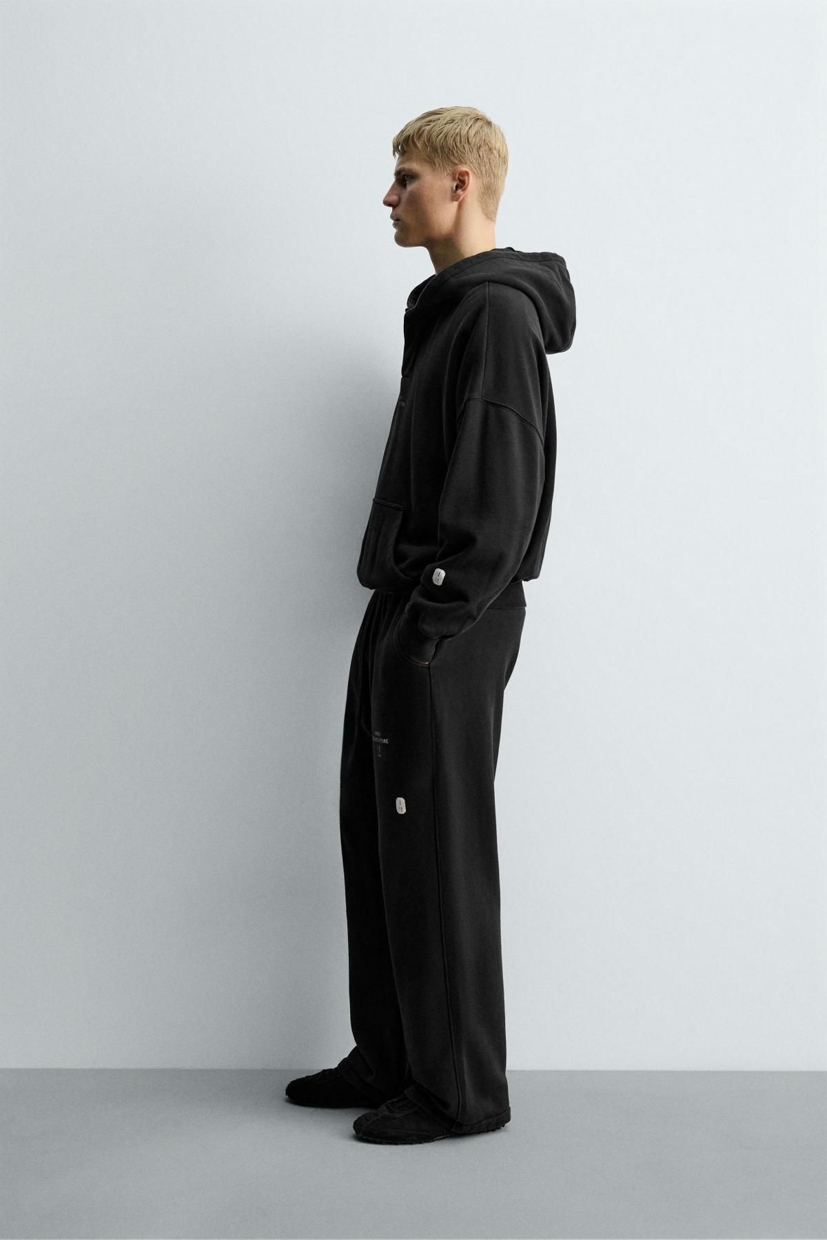 자라 와이드핏 블랙 조거 팬츠 X SRA 0722/329 BLACK - 상세 이미지 5