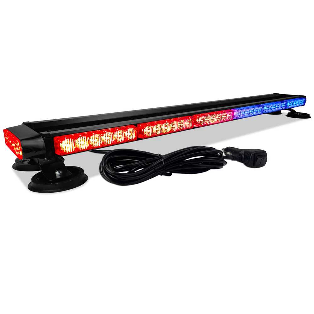차량 비상등 경광등 충전식 자석부착 LED 경고등 레드/블루 95cm-시가잭 12-24v - 상세 이미지 3