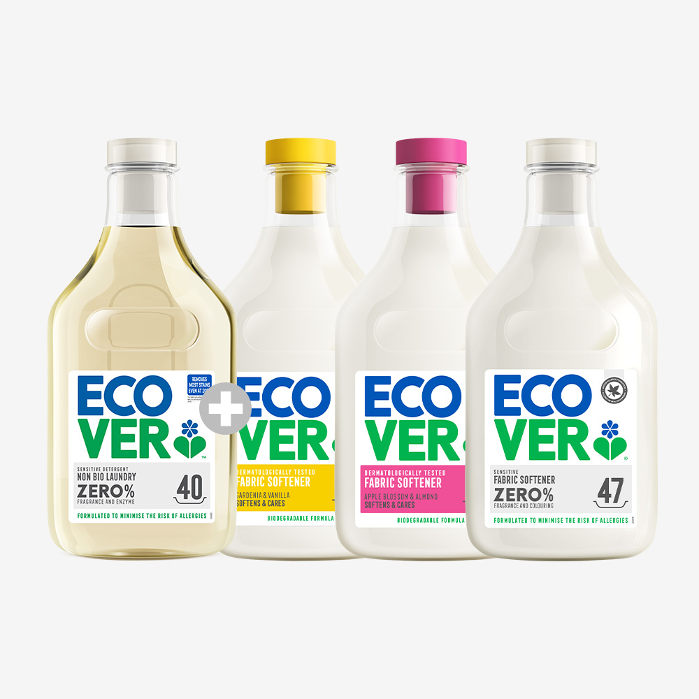 [라운지전용]에코버 제로 저자극 세탁세제 1430ml+섬유유연제 1430ml (치자꽃 바닐라/사과꽃 아몬드/제로 무향) - 상세 이미지 2