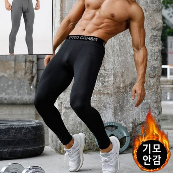 보온 남성 기모 레깅스 기능성 남성 스포츠 레깅스 타이즈 운동 - 메인 이미지