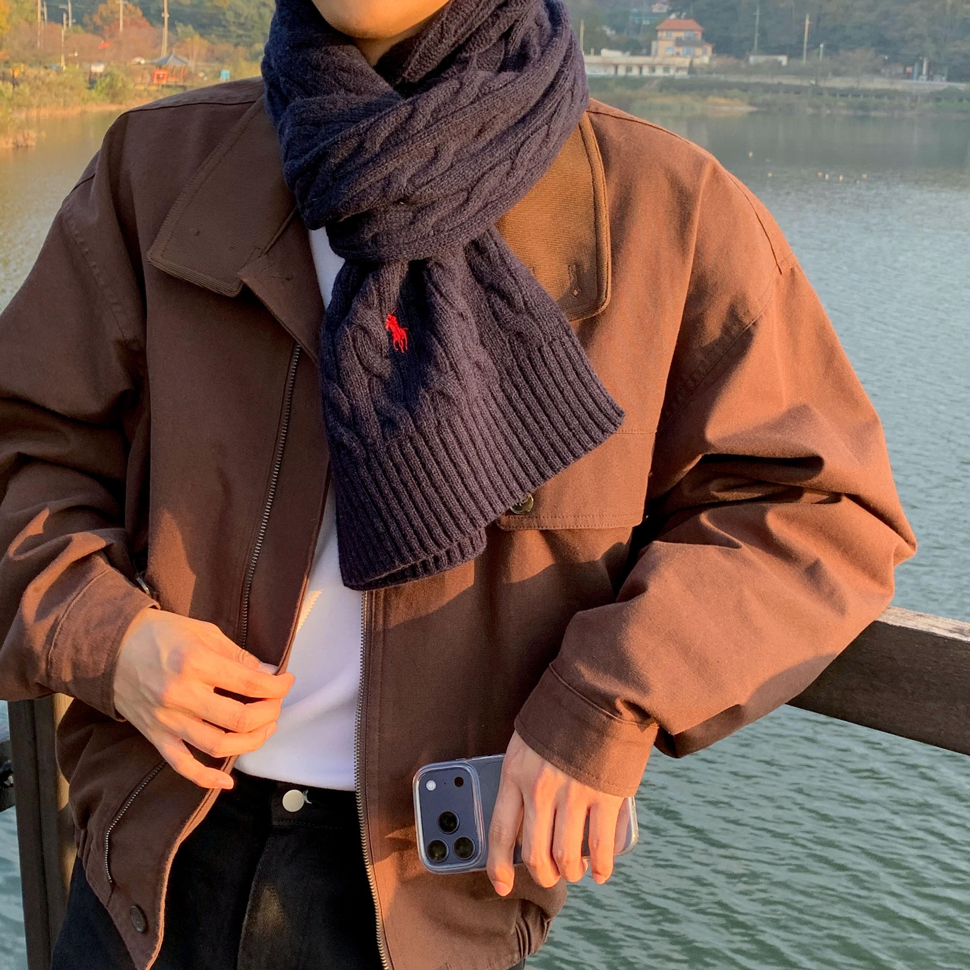 [백화점] 폴로 목도리 랄프로렌 울 머플러 여자 남자 커플 선물박스