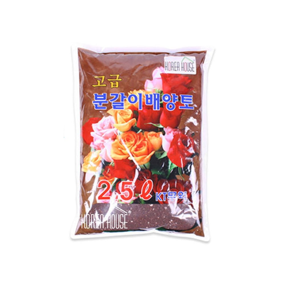 원예용 분갈이 배양토 2.5L 1P 가정 화분 분갈이흙 - 메인 이미지