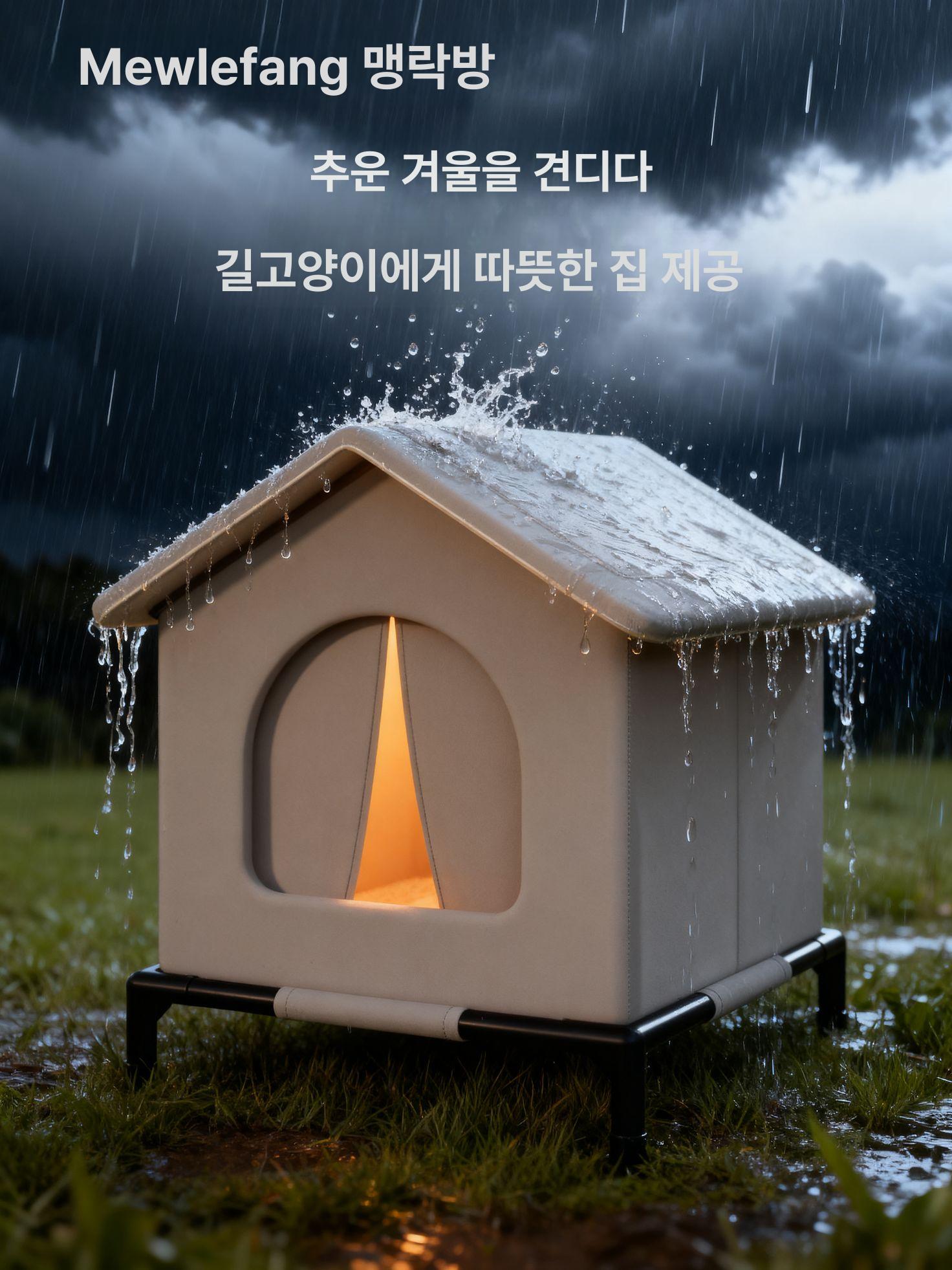 길고양이 겨울집 방수 보온 대형 실외 야외 고양이 방한 겨울용 - 상품 이미지