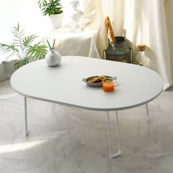 타원형 접이식 좌식 테이블 파스텔 접이식 거실 테이블 소파 낮은