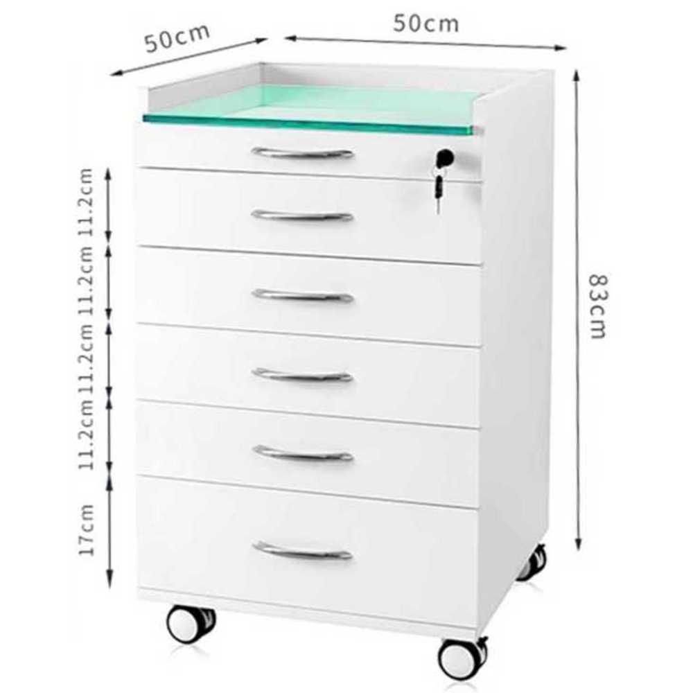 의료용 이동식 서랍장 진료실 캐비넷 약품 보관용 4단 화이트 - 상세 이미지 4