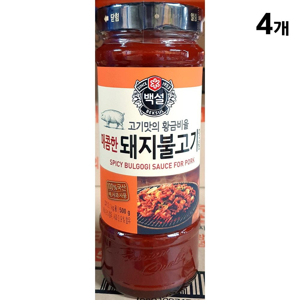 돼지불고기양념(백설 500g)X4 - 상품 이미지