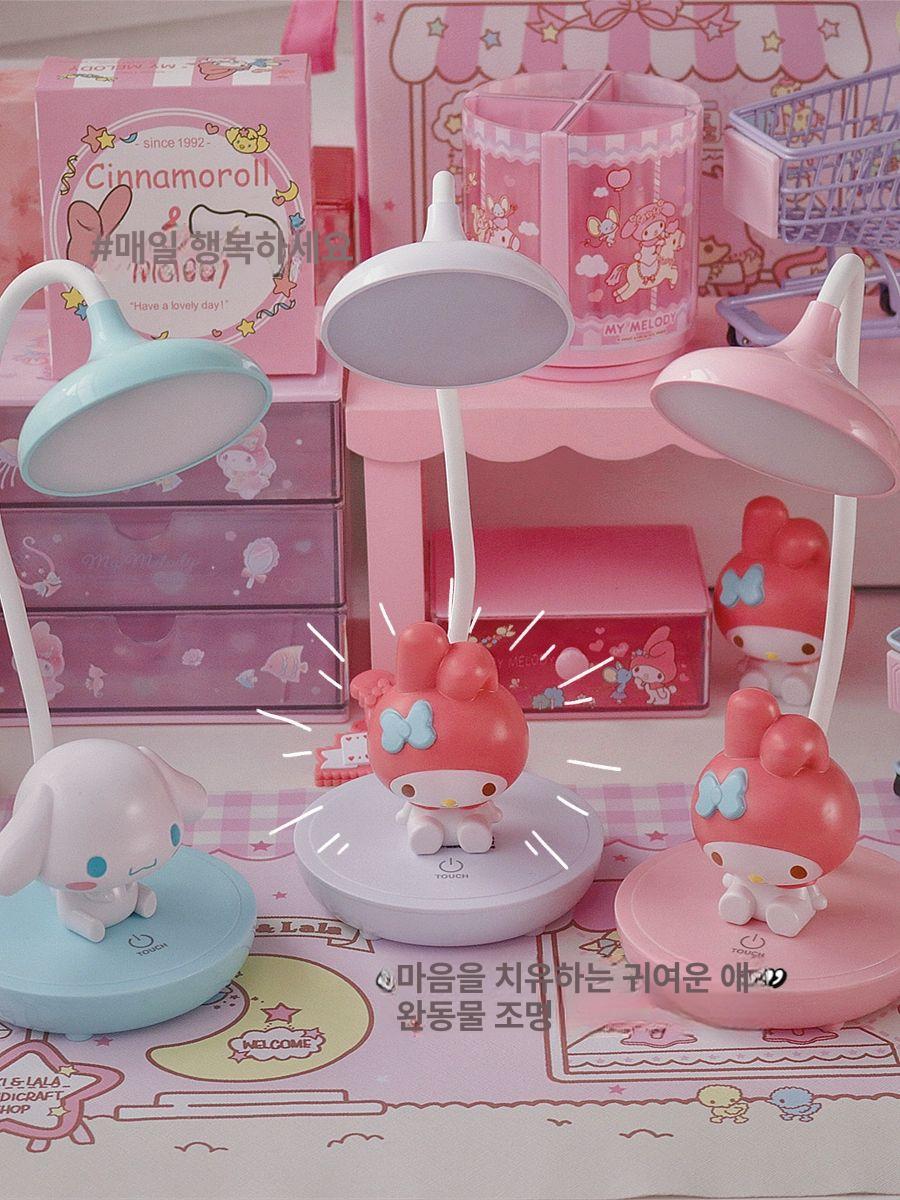 산리오 LED 램프 책상 탁상용 학생 야간 침실 침대 옆 조명 시마모롤 마이멜로디 - 상세 이미지 2