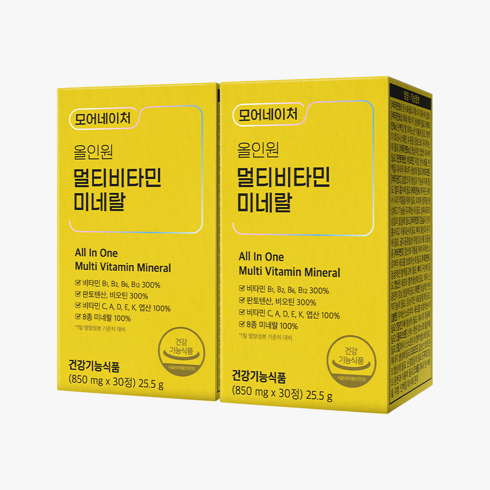모어네이처 올인원 멀티비타민 미네랄 데일리 종합비타민 비오틴 판토텐산 30정, 2개 - 상품 이미지