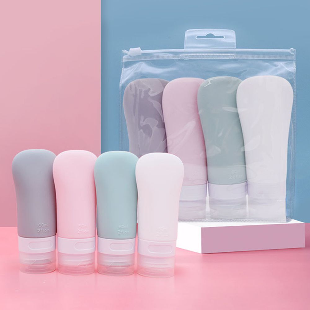 실리콘공병4세트 실리콘튜브 여행용 리필 공병 60ml - 메인 이미지