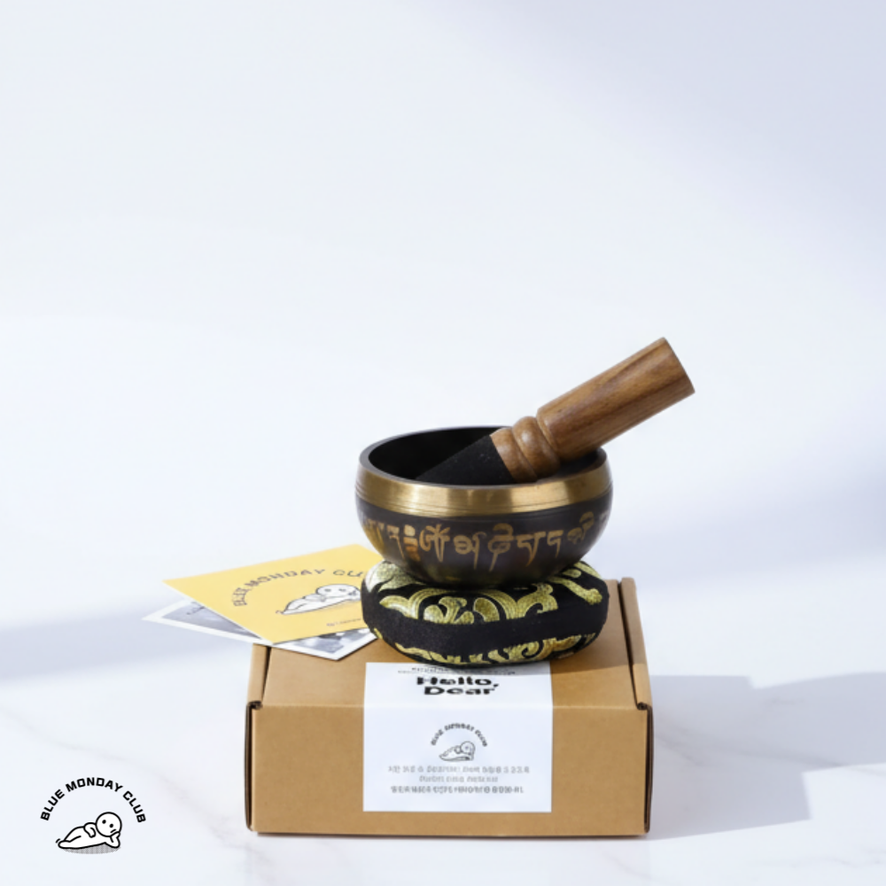 블루먼데이클럽 싱잉볼 블랙에디션 기프트세트 휴대용 명상종 요가종 9.5cm - 상세 이미지 2