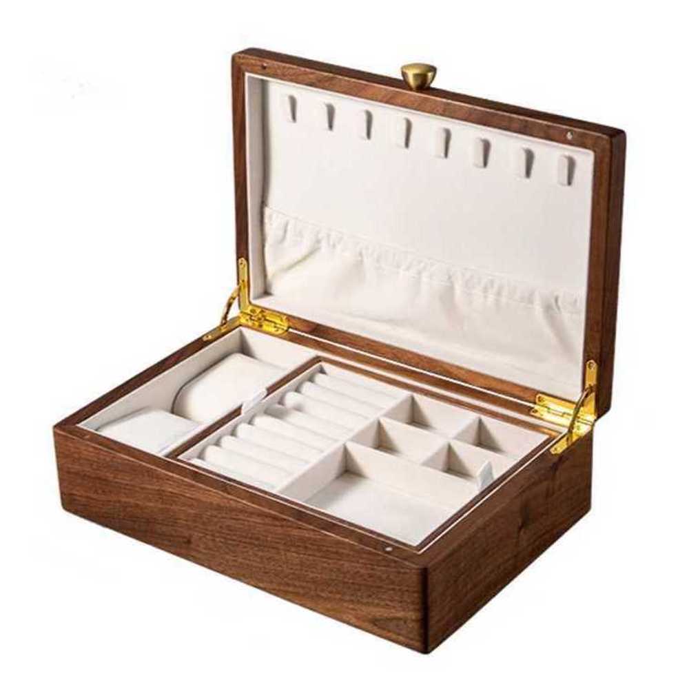 빈티지 우드 보석함 원목 감성 인테리어 수납함 시계 28x18.5x8.5cm(자석) - 상품 이미지