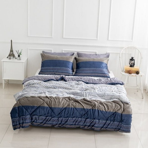 두꺼운 겨울 극세사 이불 포근한 극세사 차렵 이불 침구 세트