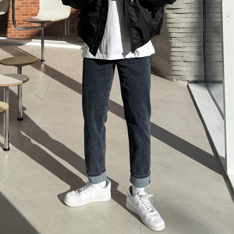 남자 로페 사계절&융기모 일자 슬림핏 인밴딩 데님 빅사이즈 제품 이미지