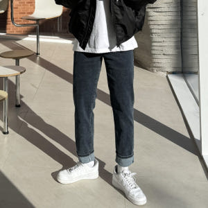 남자 로페 사계절&융기모 일자 슬림핏 인밴딩 데님 빅사이즈 착용 후기 | 사이즈/핏 총정리 - 상품 이미지 1