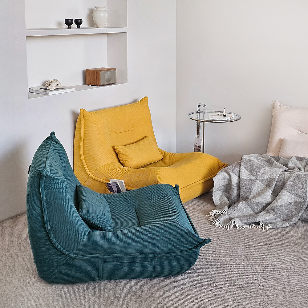 로포텐 아톰 패브릭 좌식 압축 소파 따뜻한 옐로, 1인용