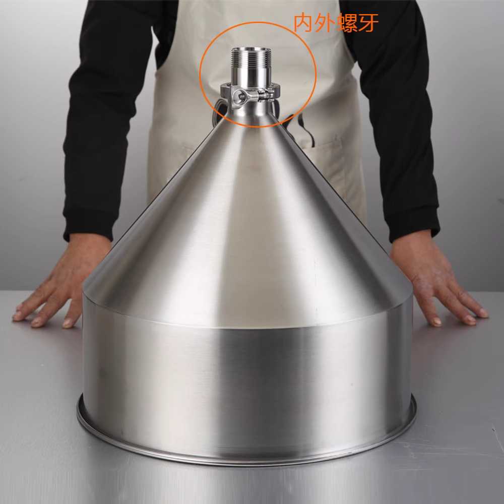 대형 호퍼 스텐 깔대기 철재 젓갈 와인 조미료 대구경 20cm/1.9cm/2.55cm/용량3L - 상세 이미지 2