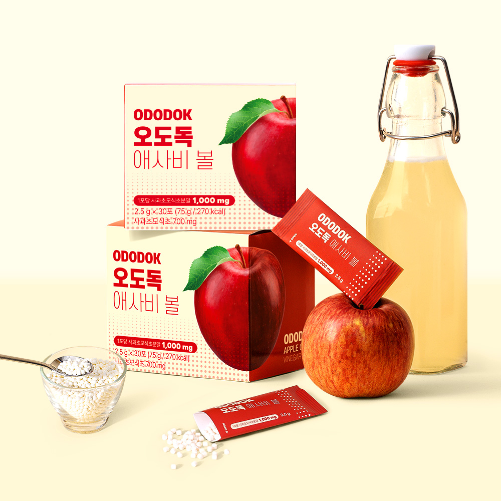 애사비알약 비타바이트 오도독 애사비 볼 애플사이다 비니거 크런치 4통 이미지 6